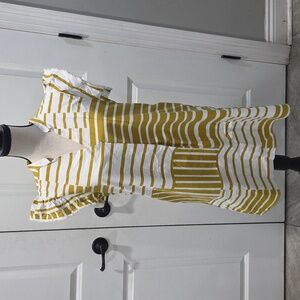 Striped Yellow and White Sheath Dress